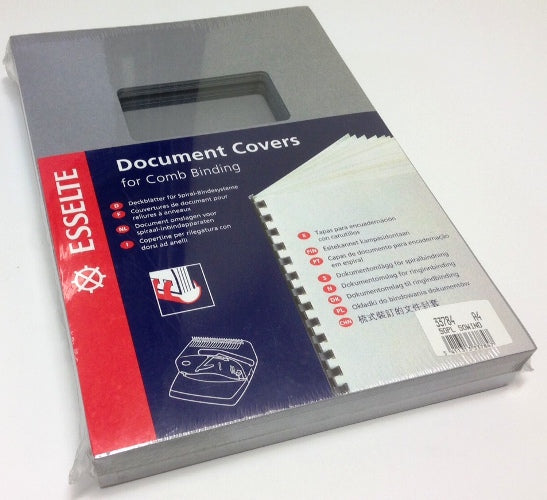 Load image into Gallery viewer, Grey Leathergrain A4 Binding Covers - Window Cut-Out & Plain (1000)