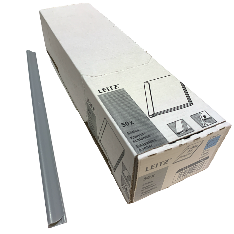 Load image into Gallery viewer, Leitz A4 3mm Silver Slide Binders Curved-Back (50)
