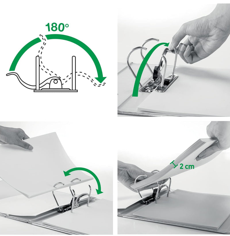 Load image into Gallery viewer, Leitz 180 Degree A4 Lever Arch File Black With 80mm Spine - Pack of 10 - 10101095