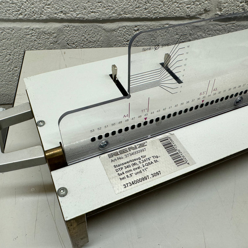 Load image into Gallery viewer, Pre-owned Renz DTP340M/A 0.2475” Oval-Hole Coil Spiral Punch Tool Die