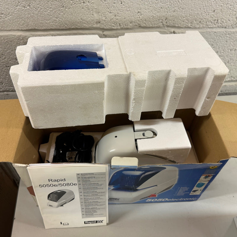 Load image into Gallery viewer, Rapid 5050e Electric Flat-Clinch Blue Stapler - Brand New In Box