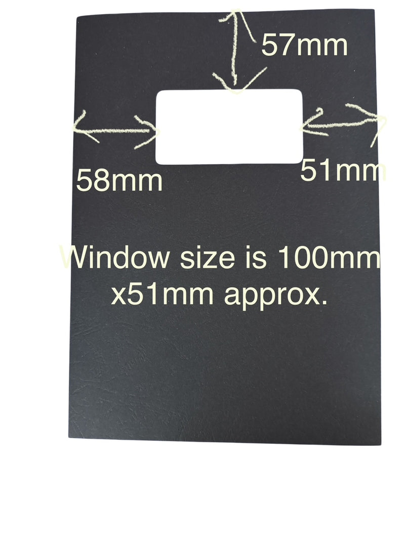 Load image into Gallery viewer, A4 Black Leathergrain Embossed Binding Covers Window Cut-out & Plain 230gsm (1000)