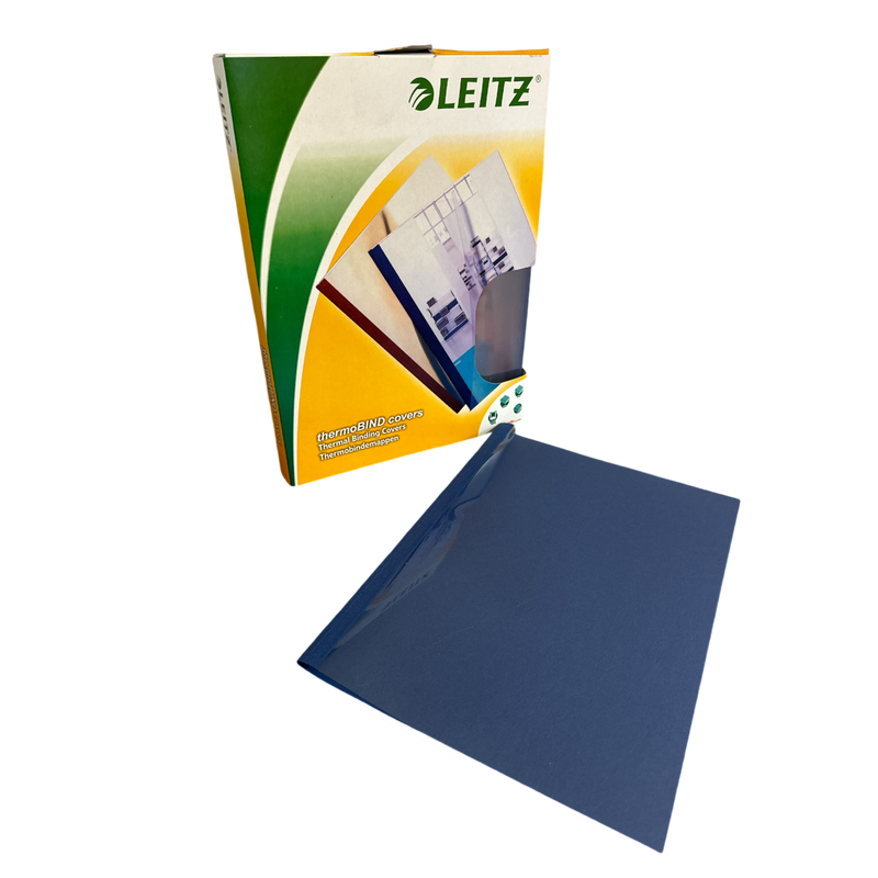 Load image into Gallery viewer, Leitz A4 Blue Leather Thermal Binding Covers 1.5mm Spine (100)