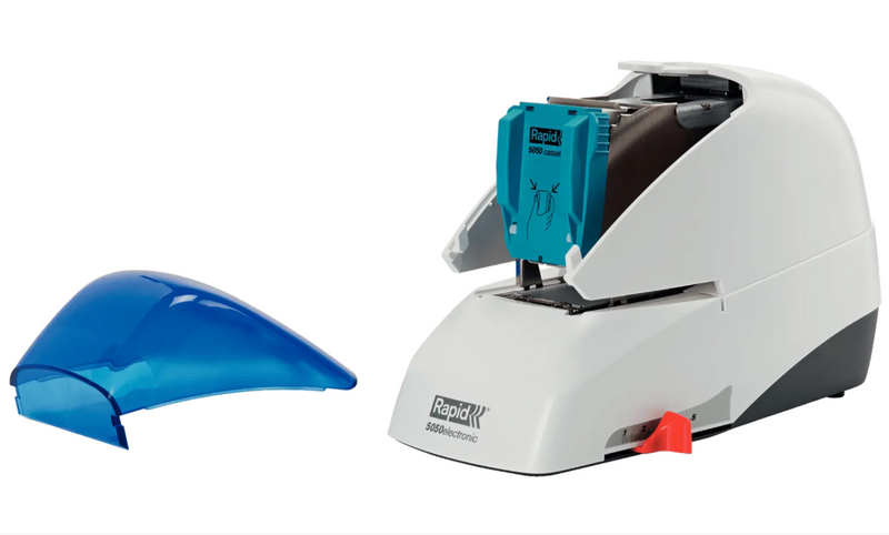 Load image into Gallery viewer, Rapid 5050e Electric Flat-Clinch Blue Stapler - Brand New In Box