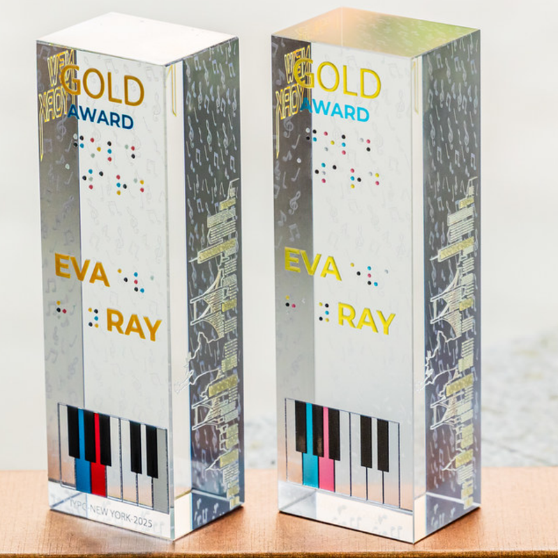 Load image into Gallery viewer, Braille and colour print on clear acrylic and glass items using Artisjet UV