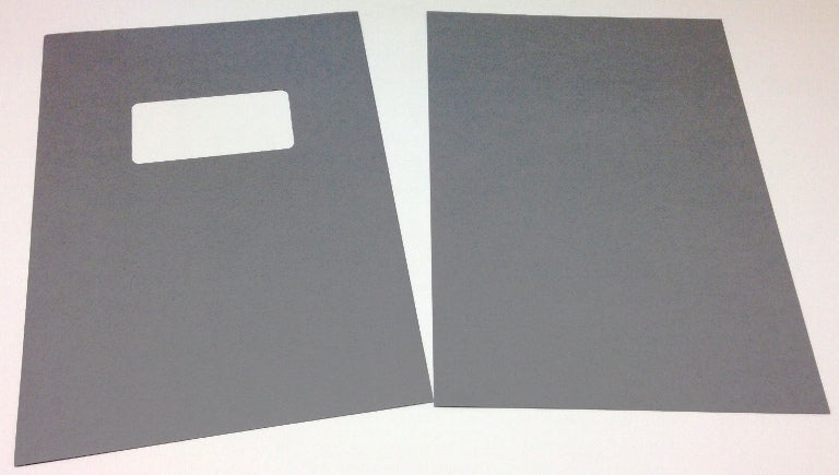 Load image into Gallery viewer, Grey Leathergrain A4 Binding Covers - Window Cut-Out & Plain (1000)
