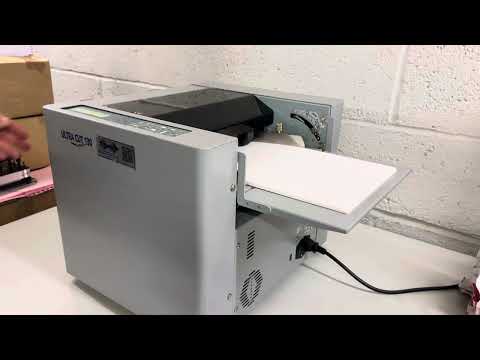 Load and play video in Gallery viewer, Pre-owned Ultra-Cut 130 A4 Cutting Machine With Used Business Card 55 x 85mm Module