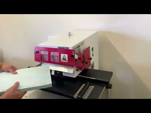 Load and play video in Gallery viewer, Lightly Used Stago HM15 Twin-Headed Flat & Saddle-Stitch Stapler