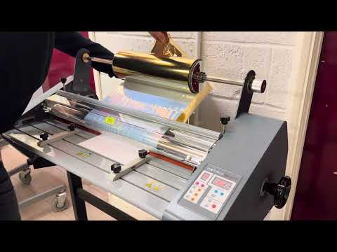 Load and play video in Gallery viewer, Brand New Matrix SH650 Single-sided Laminator & Foiler With Chrome Roller
