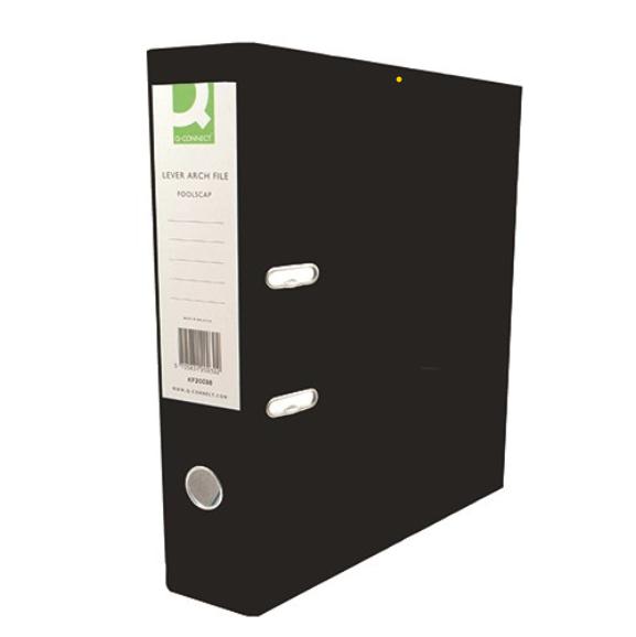 Load image into Gallery viewer, Q-Connect 70mm A4 Lever Arch File Polypropylene Black - KF20019 (Pack of 10)