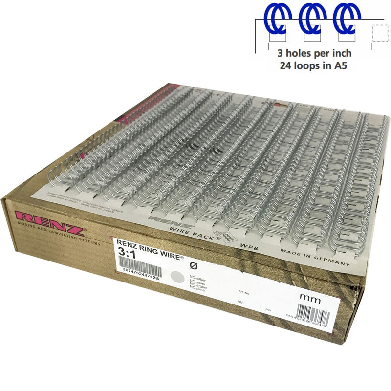 Load image into Gallery viewer, A5 Renz 3:1 Binding Wires - No.7 (11mm 7/16") Box 100