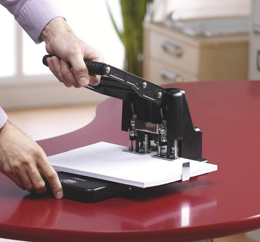 HD2300 Heavy-Duty Manual 2-Hole Black Paper Document Punch - 2100994