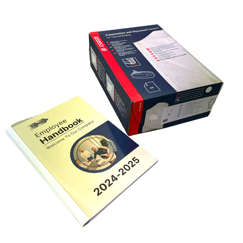 Load image into Gallery viewer, Esselte A4 White 1.5mm Leather-embossed Thermal Binding Covers (100) - 39220
