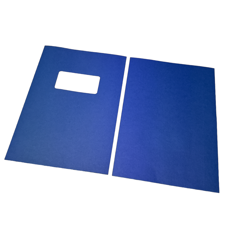 Load image into Gallery viewer, Royal-Blue Linen A4 Binding Covers - Window Cut-Out (500)