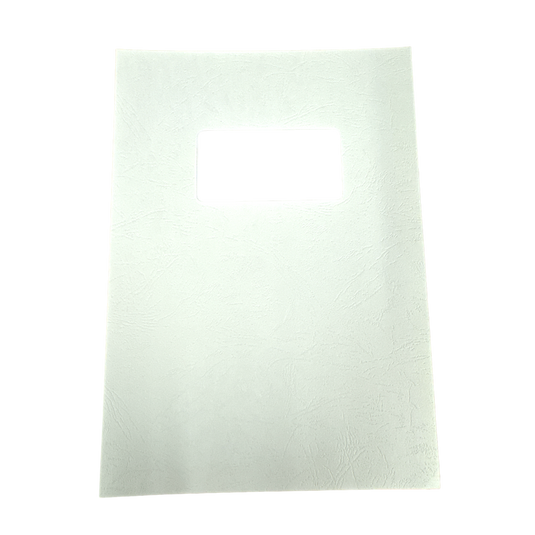 A4 White Leathergrain Binding Covers With Window Cut-Out Only 230gsm (200)