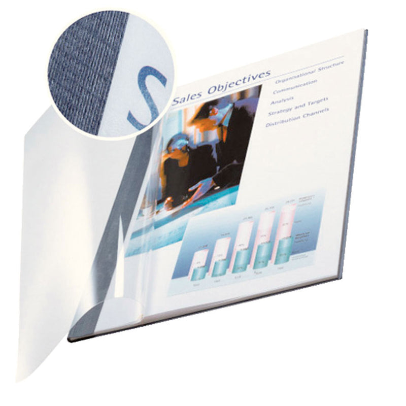 Load image into Gallery viewer, Impressbind A4 Soft Clear-Front Binding Covers - Blue (10)
