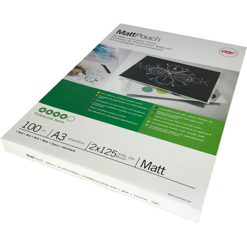 Load image into Gallery viewer, GBC Matt A3 Laminating Pouches 250 Micron (100)
