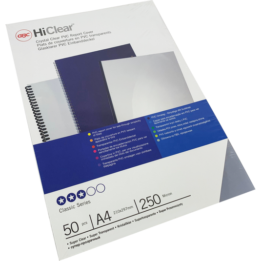 Branded Super-Clear PVC 250Micron Binding Report Covers (50)