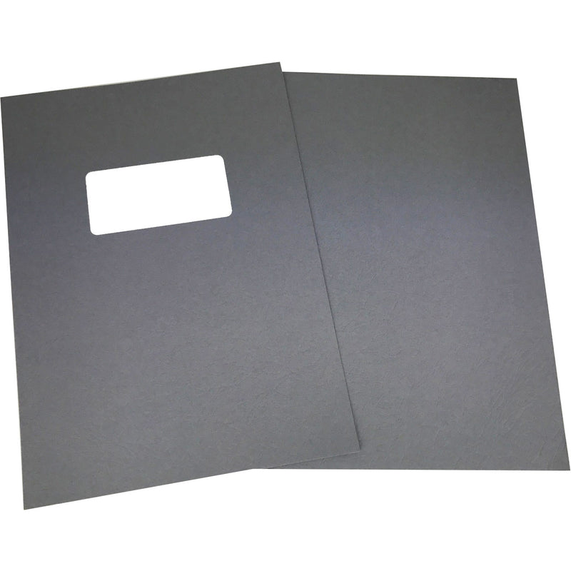 Load image into Gallery viewer, Grey Leathergrain A4 Binding Covers - Window Cut-Out &amp; Plain (1000)
