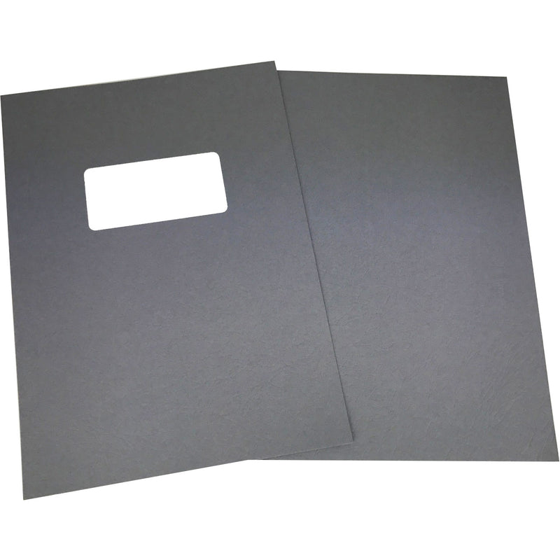 Load image into Gallery viewer, Grey Leathergrain A4 Binding Covers - Window Cut-Out & Plain (1000)
