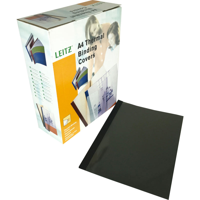 Load image into Gallery viewer, Leitz A4 Black Linen Thermal Binding Covers (100)
