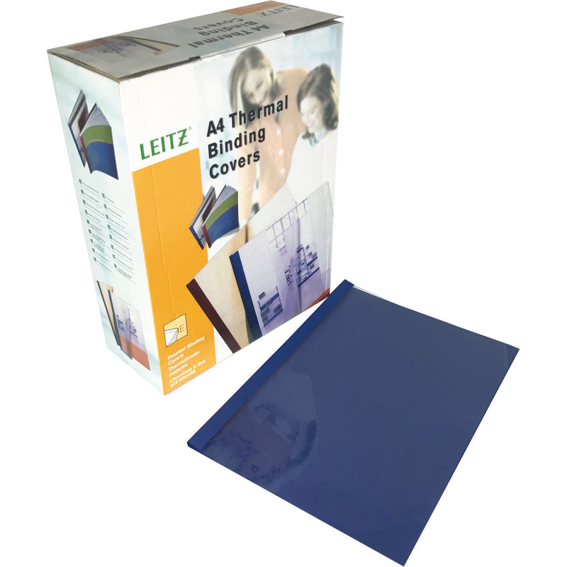 Load image into Gallery viewer, Leitz A4 Blue Leather Thermal Binding Covers 1.5mm Spine (100)
