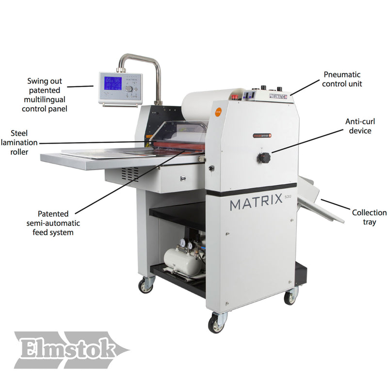Load image into Gallery viewer, Matrix MX-530P Pneumatic Single-side Roll Laminator