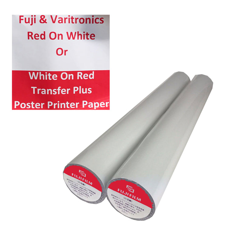 Load image into Gallery viewer, Fuji Red On White TTP Thermal Paper Rolls (2)