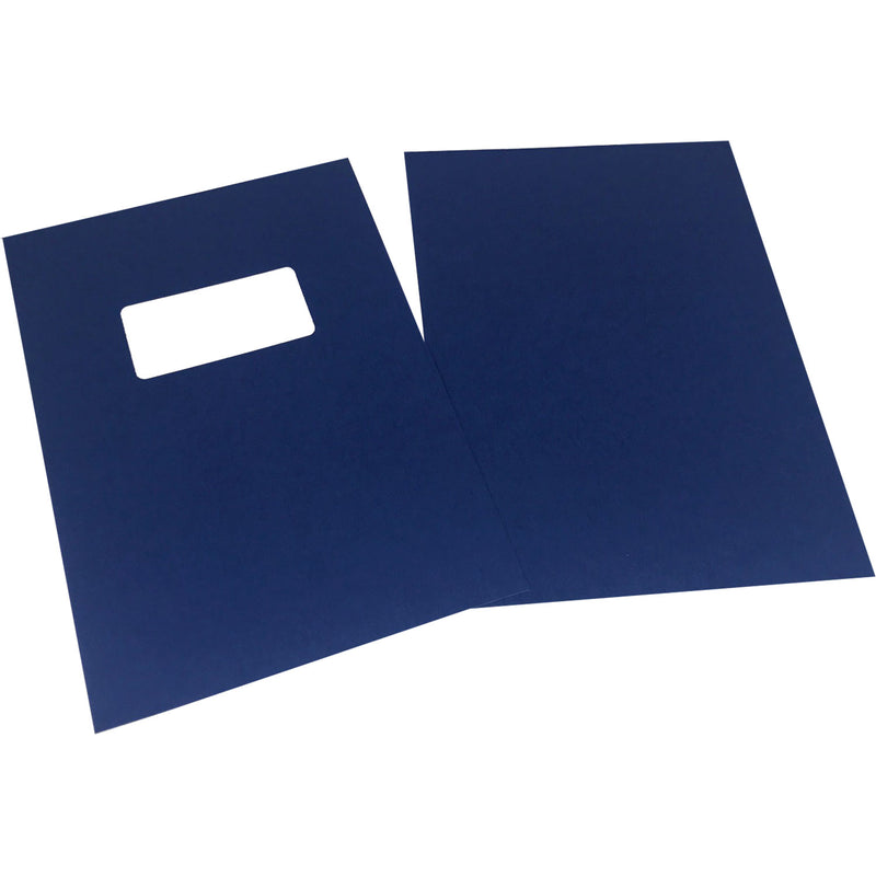 Load image into Gallery viewer, Royal-Blue Linen A4 Binding Covers - Window Cut-Out (500)
