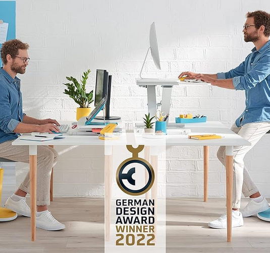 Leitz Ergo Cosy Standing & Sitting Adjustable Desk Converter With Sliding Tray - 65320085