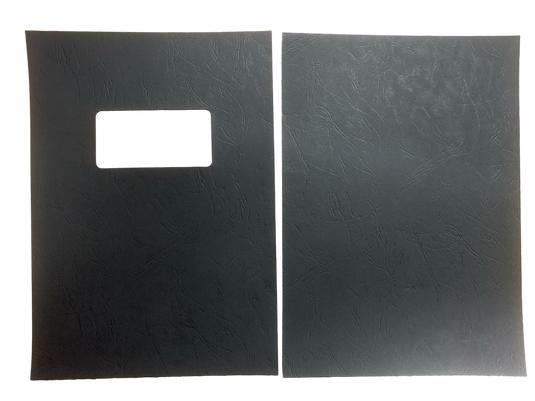 A4 Black 230gsm Leathergrain Binding Covers With Window Cut-out Fronts ...