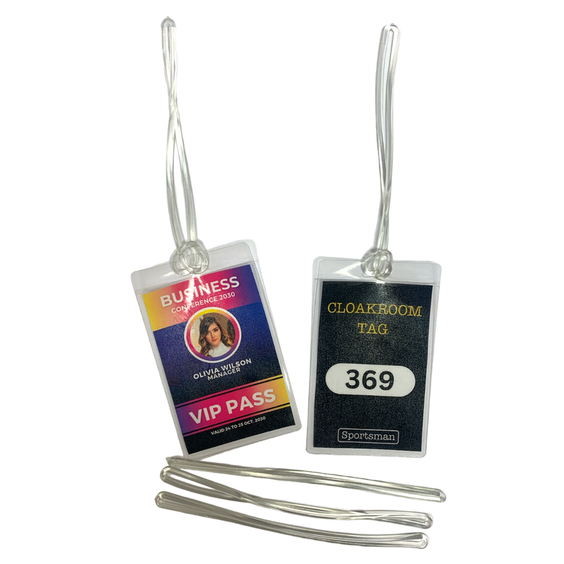 Load image into Gallery viewer, Plastic Luggage Tag Loops Clear Transparent (500)

