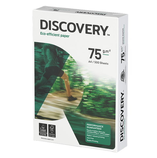 Discovery A4 White 75gsm Eco-efficient Copier Printing Paper (2,500 sheets)