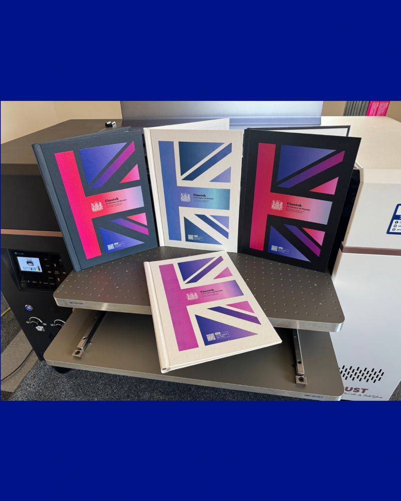 Load image into Gallery viewer, Different finishes and colours of hard binding covers uv printed
