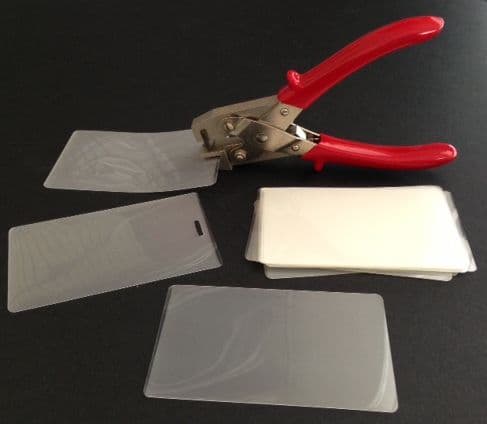 Rubber-Handled Plier-Type Slot Punch For Laminates & Card - Rectangular Hole