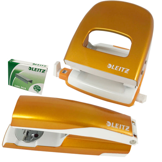 Leitz Wow NeXXT Hand Stapler & Hole-Punch Set