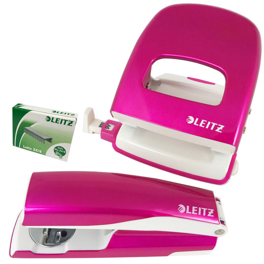 Leitz Wow NeXXT Hand Stapler & Hole-Punch Set