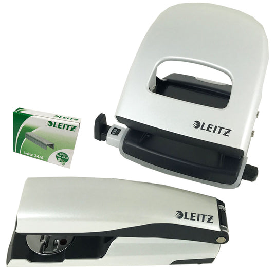 Leitz Wow NeXXT Hand Stapler & Hole-Punch Set