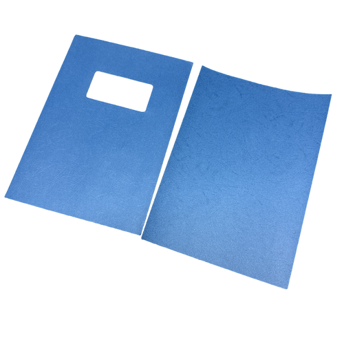 Mid-Blue Leathergrain A4 Binding Covers - Window Cut-Out (200)