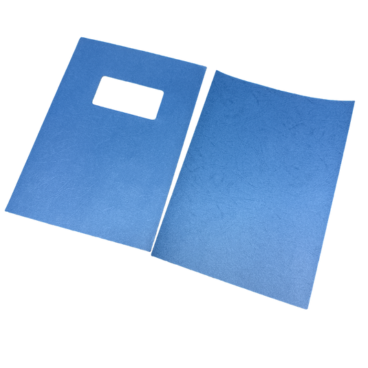 Mid-Blue Leathergrain A4 Binding Covers - Window Cut-Out (200)