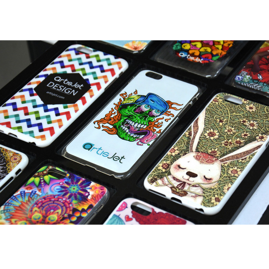 Multi printing on mobile phone cases with Artisjet UV printer