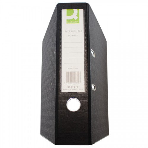 Q-Connect 70mm A4 Lever Arch File Polypropylene Black - KF20019 (Pack of 10)