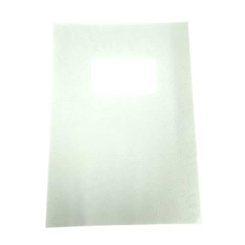A4 White Leathergrain Binding Covers With Window Cut-Out Only 230gsm (200)