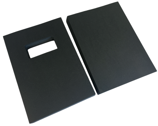 A4 Black Leathergrain Embossed Binding Covers With Window Cut-Out Trade ...