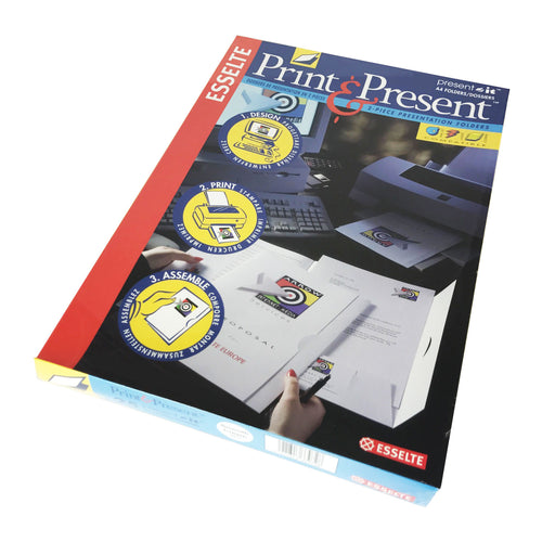 Print & Present A4 Presentation Print-Your-Own Folders Smooth-Cream (100)