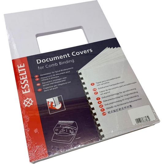 A4 White Leathergrain Binding Covers With Window Cut-Out (250 x window ...