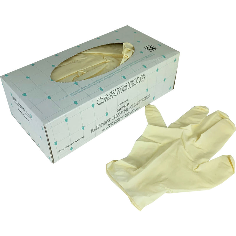 Load image into Gallery viewer, Cashmere Ambidextrous Powdered Latex Exam Gloves Large (100)
