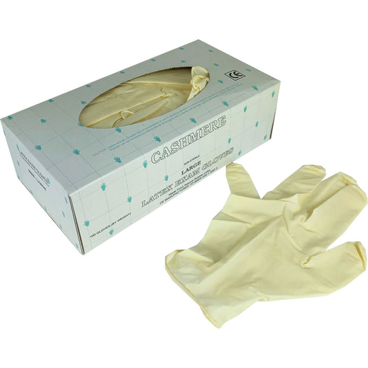 Cashmere Ambidextrous Powdered Latex Exam Gloves Large (100)