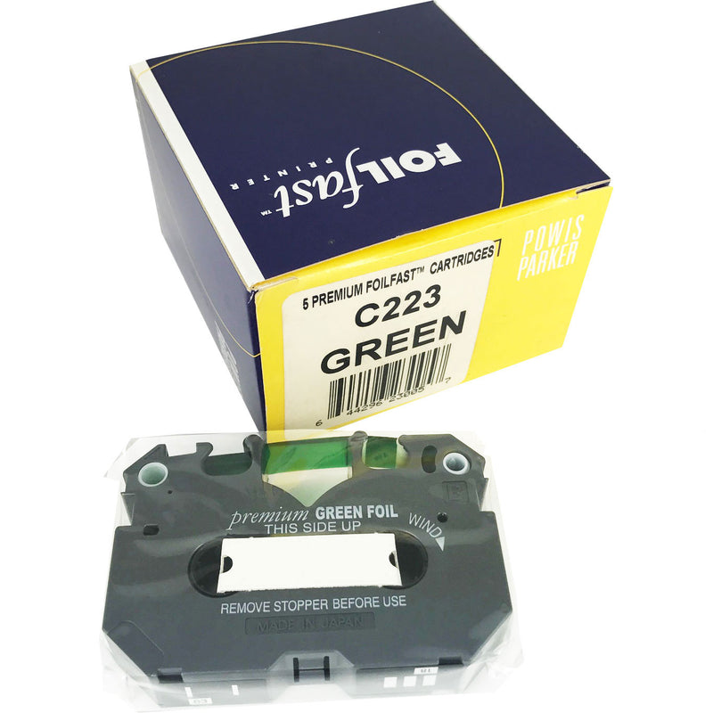 Load image into Gallery viewer, Powis Foilfast P21 Printer Foil Tape Refills - Green C223
