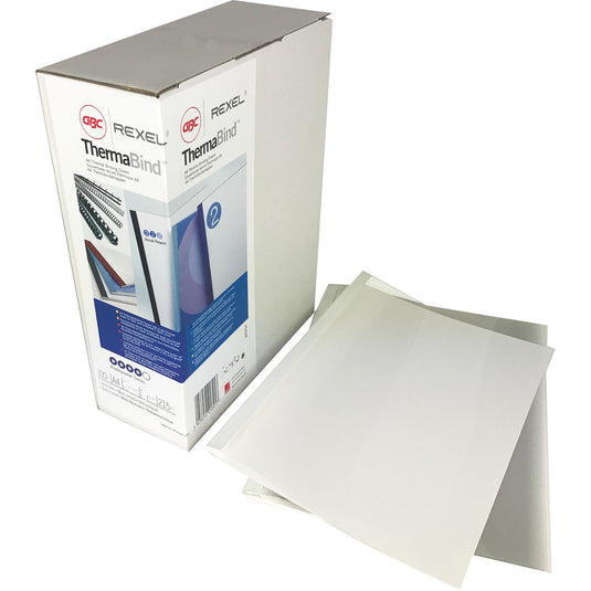 GBC 4mm White Gloss Thermal Binding Covers 387029U (100)